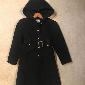 Girls  wool dress coat - black